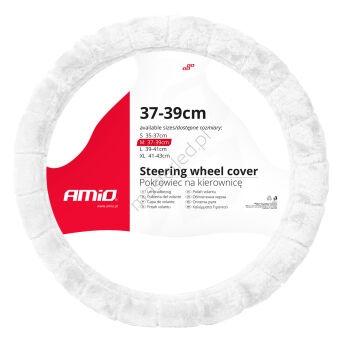 Pokrowiec nakładka na kierownicę samochodową M 37-39cm SWC-53-M AMIO-03566