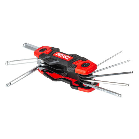 Klucze imbusowe HEX z kulką składane IMBUS 8szt. CRV AMIO-04788