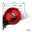Klakson sygnał dźwiękowy komplet 2 szt. czerwone 125 mm 12V AMIO-04075 - 2