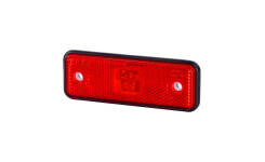 Obrysówka LED z odblaskiem LD 527, z gumową podkładką, czerwona, 12/24V