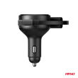 Ładowarka samochodowa ze zwijanym kablem typ C + lightning iPhone + USB-C 12V 24V 60W AMIO-04370 - 4