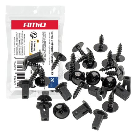 Zestaw kostek rozprężnych i wkrętów ⌀ 12/4 mm 20szt. AMIO-05030