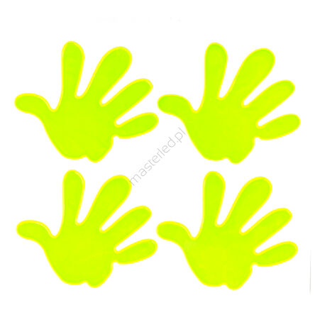 Naklejki fluorescencyjne odblaskowe ostrzegawcze dla dzieci łapki AMIO-03942