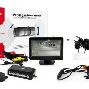Zestaw czujników parkowania TFT01 4,3" z kamerą HD-315-LED 4 sensory białe