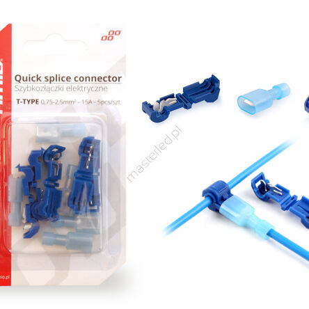 Szybkozłączki elektryczne Typ-T 0,75-2,5mm2 15A 5 szt. AMIO-02344