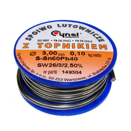 Cyna 3,00/ 100g Sn60Pb40 z topnikiem Cynel