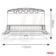 Lampa ostrzegawcza błyskowa kogut LED W28M 12V 24V AMIO-04105 - 6