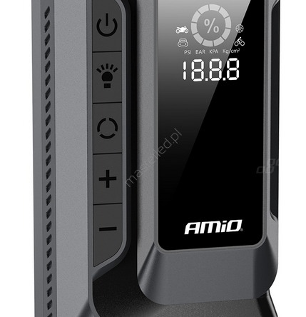 Urządzenie rozruchowe 4w1 booster powerbank kompresor latarka LED 12V 12Ah 1600A AMIO-04677