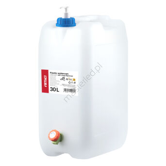 Kanister zbiornik plastikowy na wodę niebieski z kranem i dozownikiem mydła 30L AMIO-05148