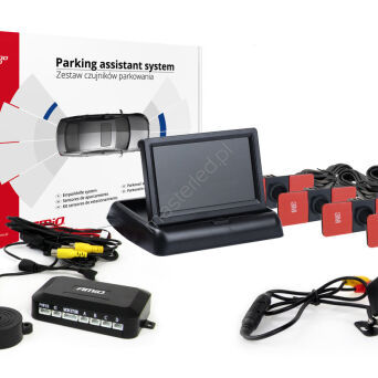 Zestaw czujników parkowania TFT02 4,3" z kamerą HD-315-LED 4 sensory czarne wewnętrzne