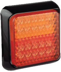 Kwadratowa lampa stop/pozycja/kierunkowskaz, obudowa czarna 100BSTIME