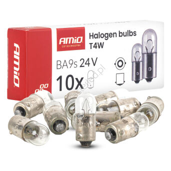 Żarówki halogenowe T4W 24V 4W BA9S 10szt.AMIO-04945