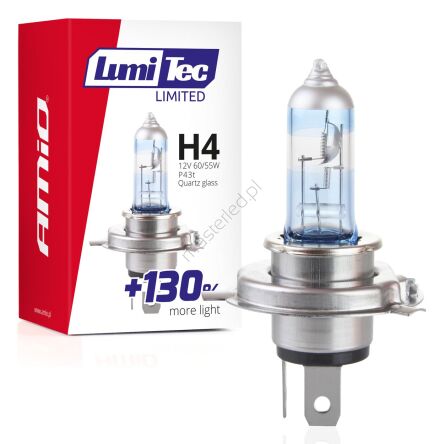 Żarówka halogenowa H4 12V 60/55W LumiTec LIMITED +130% AMIO-02132