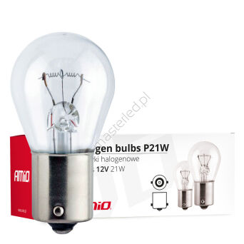 Żarówki halogenowe P21W BA15s 12V 10 szt. (E8) AMIO-01491