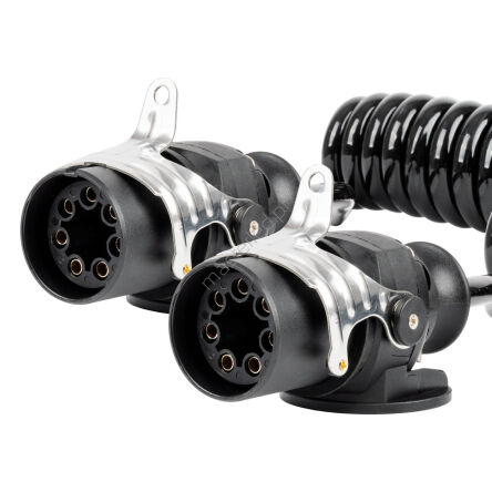 Przewód spiralny naczepy TIR 2x 7 PIN typ EBS 5m 24V AMIO-04383