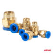 Zestaw gwintowanych szybkozłączek pneumatycznych 4-16mm 72szt. AMIO-04922 - 6
