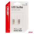 Żarówki LED STANDARD Red czerwone W1W T5 12V 3030 1LED HP AMIO-03727 - 5