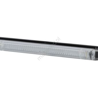 Obrysówka LED czerwona LD 475, przezroczysty klosz, długa 12/24V