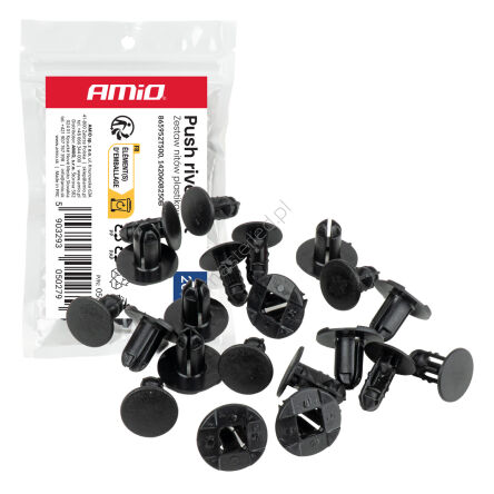 Zestaw nitów plastikowych 20szt. AMIO-05027