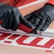 Nożyk uniwersalny ze stali SK5 z czarnym ostrzem i pokrętłem ABS 100x18x0,5mm AMIO-04813 - 3