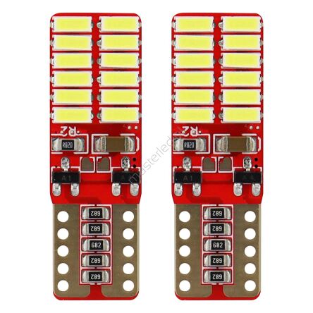 Żarówki LED CANBUS 24SMD 4014 T10e W5W White 12V 24V AMIO-01287