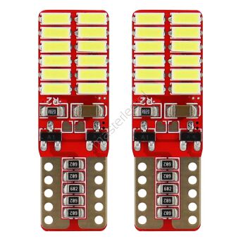 Żarówki LED CANBUS 24SMD 4014 T10e W5W White 12V 24V AMIO-01287