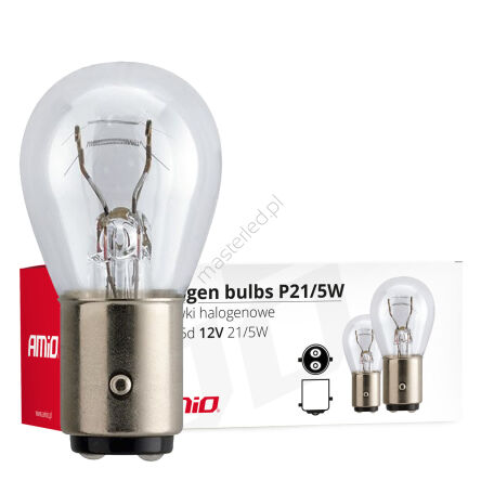 Żarówki halogenowe P21/5W BAY15D 12V 21W/5W 10 szt. (E8) AMIO-01488