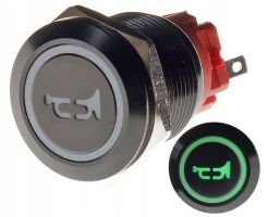PRZYCISK WANDALOODPORNY 19mm KLAKSON 3A MONO Z PODŚWIETLENIEM ( METALOWY )