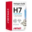 Żarówka halogenowa H7 12V 55W filtr UV (E8) Super White AMIO-01157 - 6