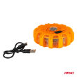 Samochodowa lampa awaryjna akumulatorowa z funkcją latarki 12SMD+3SMD 650mAh (BATT) światło pomarańczowe AMIO-04829 - 5