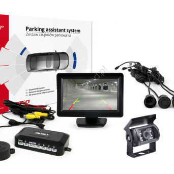 Zestaw czujników parkowania TFT01 4,3" z kamerą HD-501-IR 4 sensory czarne