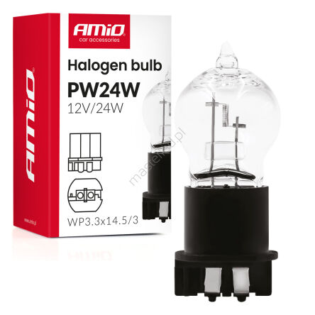 Żarówka halogenowa PW24W WP3.3x14.5-3 24W 12V AMIO-04409