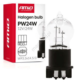 Żarówka halogenowa PW24W WP3.3x14.5-3 24W 12V AMIO-04409