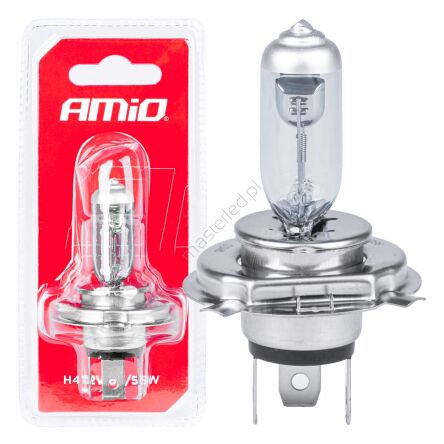Żarówka halogenowa H4 12V 60/55W 1szt. blister AMIO-03361