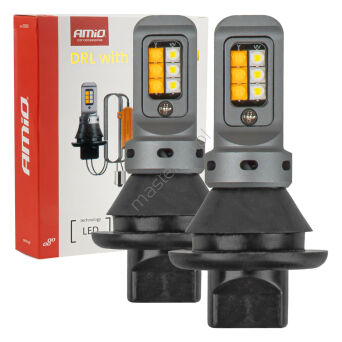 2 w1 Światła Dzienne LED + kierunkowskazy DRL CANBUS 1156 3535 12SMD 12V 24V AMIO-05005