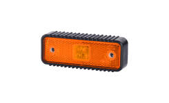 Obrysówka LED z odblaskiem LD 538, z gumową podkładką ryflowaną, pomarańczowa, 12/24V