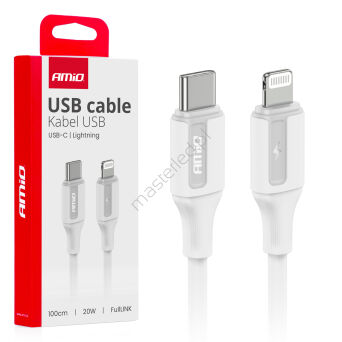 Kabel do ładowania USB-C - IPHONE LIGHTNING 20W 100cm AMIO-03922