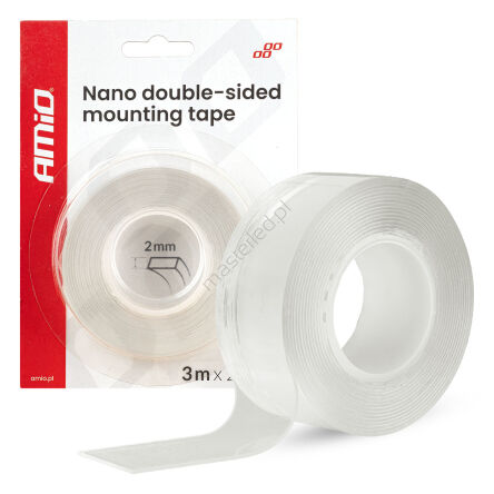 Taśma montażowa nano dwustronna wielokrotnego użytku 20mm x 3m x 1mm AMIO-04847