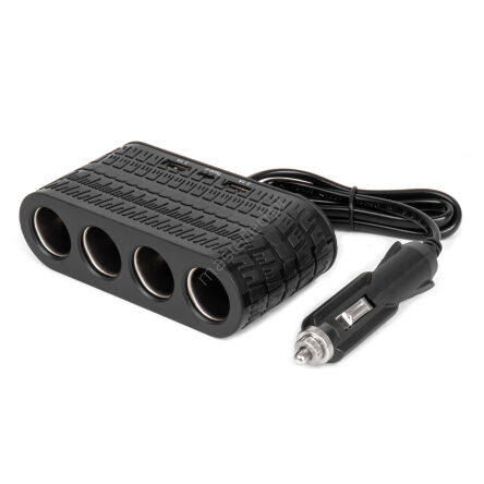 Rozdzielacz gniazda zapalniczki z ładowarką 2x USB-A 1x USB-C 12V 24V 120W 80cm AMIO-04367