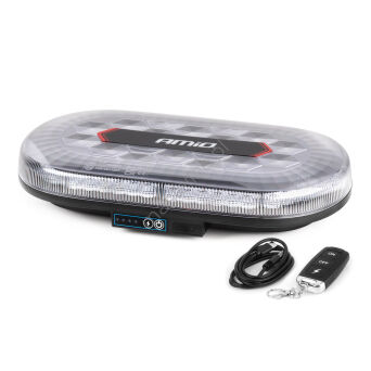 Belka ostrzegawcza bezprzewodowa LED z pilotem R65 R10 326x186x63 26W 12V 24V AMIO-04369