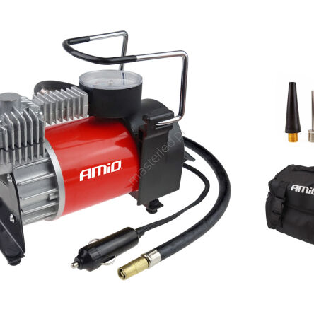 Kompresor samochodowy z manometrem ACOMP-03 metalowy 12V AMIO-01135
