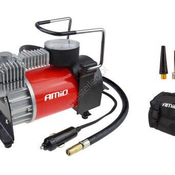 Kompresor samochodowy z manometrem ACOMP-03 metalowy 12V AMIO-01135