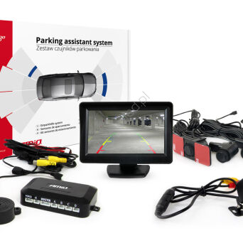 Zestaw czujników parkowania TFT01 4,3" z kamerą HD-315-LED 4 sensory czarne wewnętrzne