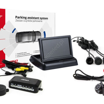 Zestaw czujników parkowania TFT02 4,3" z kamerą HD-305-LED 4 sensory czarne