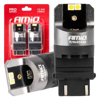Żarówki LED CANBUS PRO series 3157 P27/7W 4x3030 SMD White 12/24V AMIO-03588