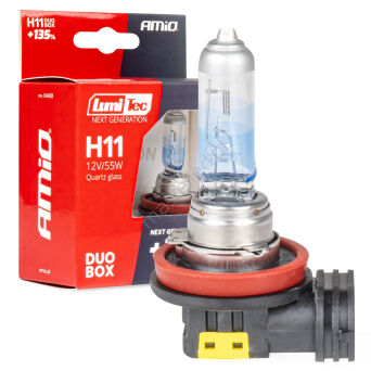 Żarówki halogenowe H11 12V 55W LumiTec NEXT GENERATION +135% DUO AMIO-04408