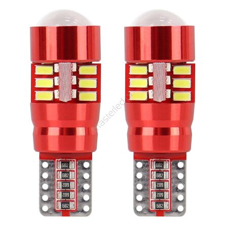 Żarówki LED CANBUS 27SMD 3014 T10e W5W White 12V 24V AMIO-01446