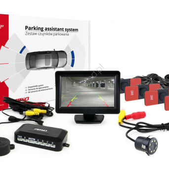 Zestaw czujników parkowania TFT01 4,3" z kamerą HD-308-LED 4 sensory czarne wewnętrzne