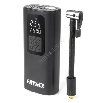 Kompresor samochodowy bezprzewodowy akumulatorowy powerbank LED USB-C 40W AMIO-04377