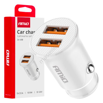 Ładowarka samochodowa 2x USB-A 2.1A AMIO-03872